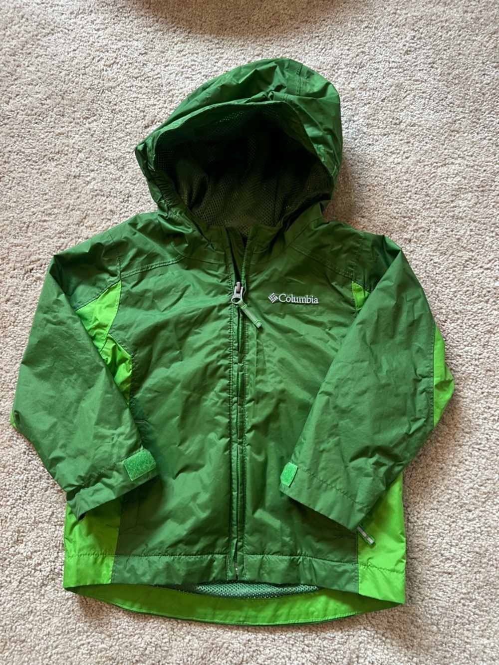 Columbia Kids' Green Hooded Rain Jacket